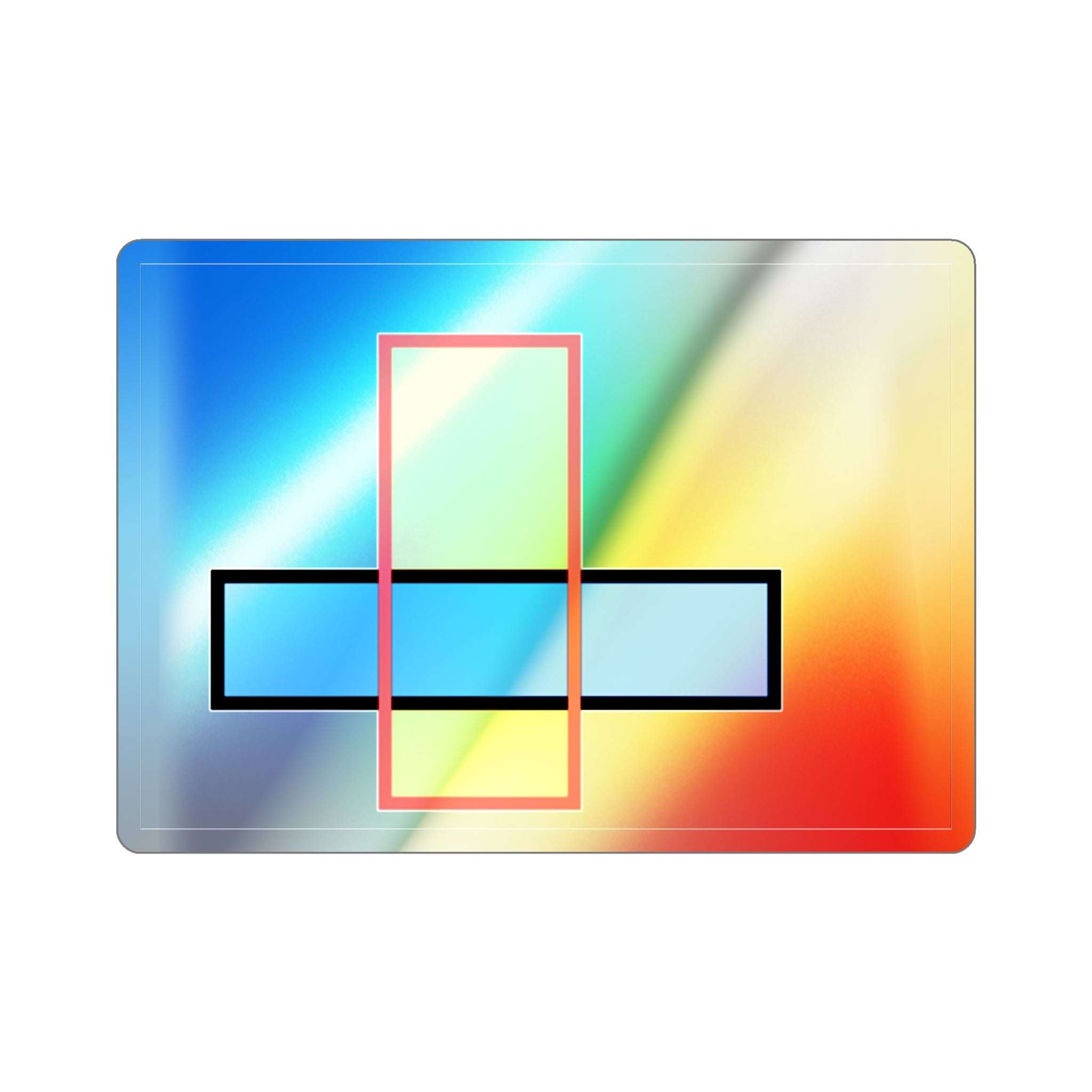 Holographic Die-cut Stickers con dos rectágulos