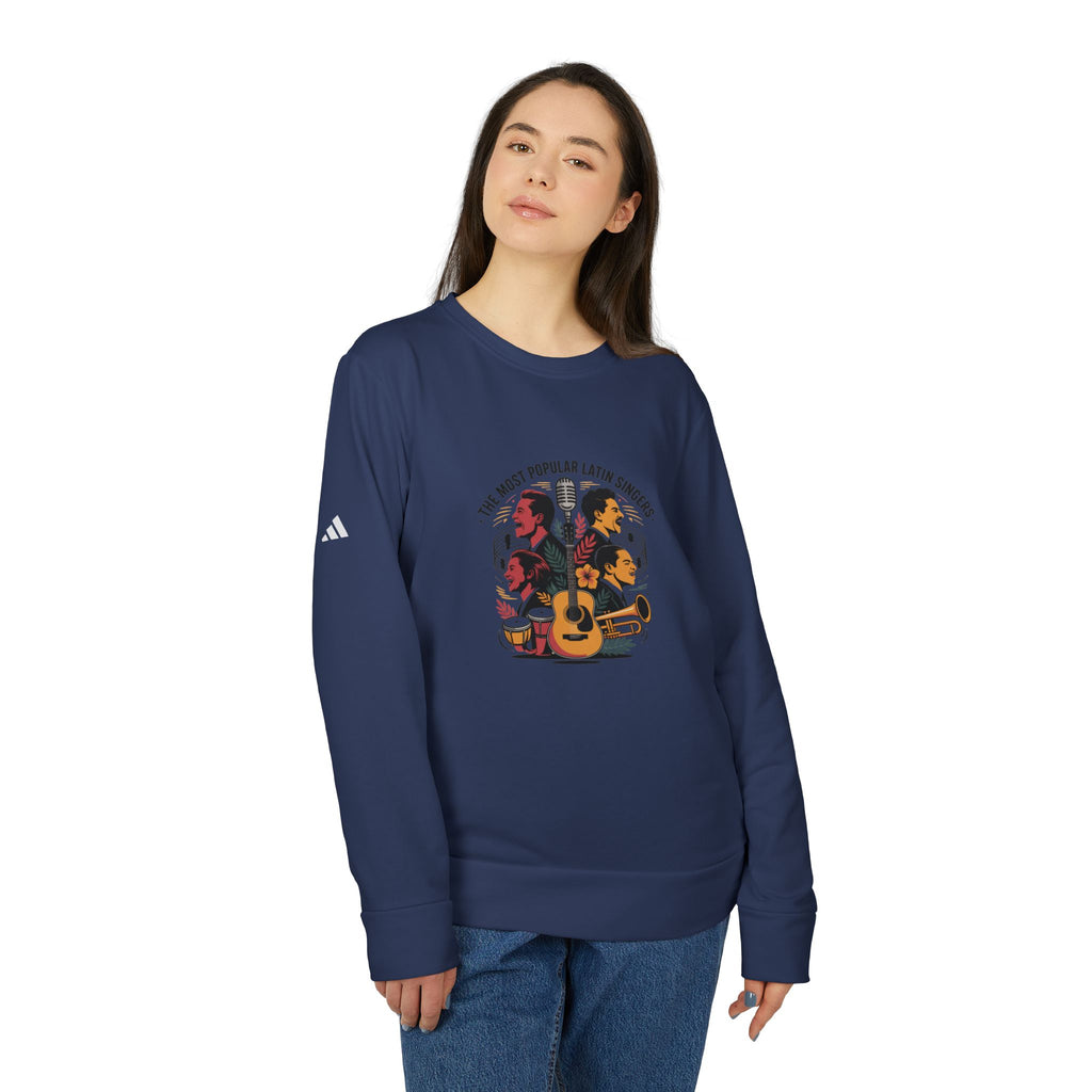 Sudadera unisex adidas de cuello redondo y forro polar