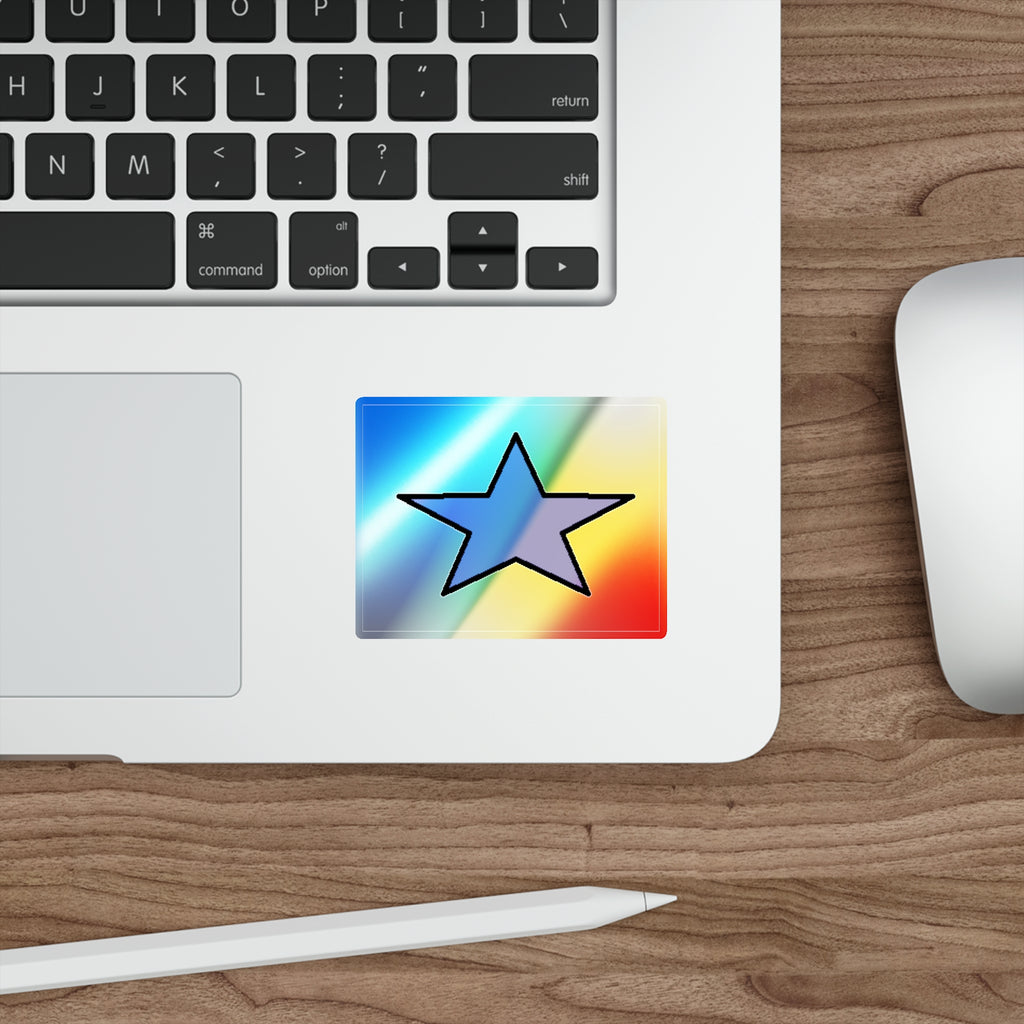 Holographic Die-cut Stickers con estrella