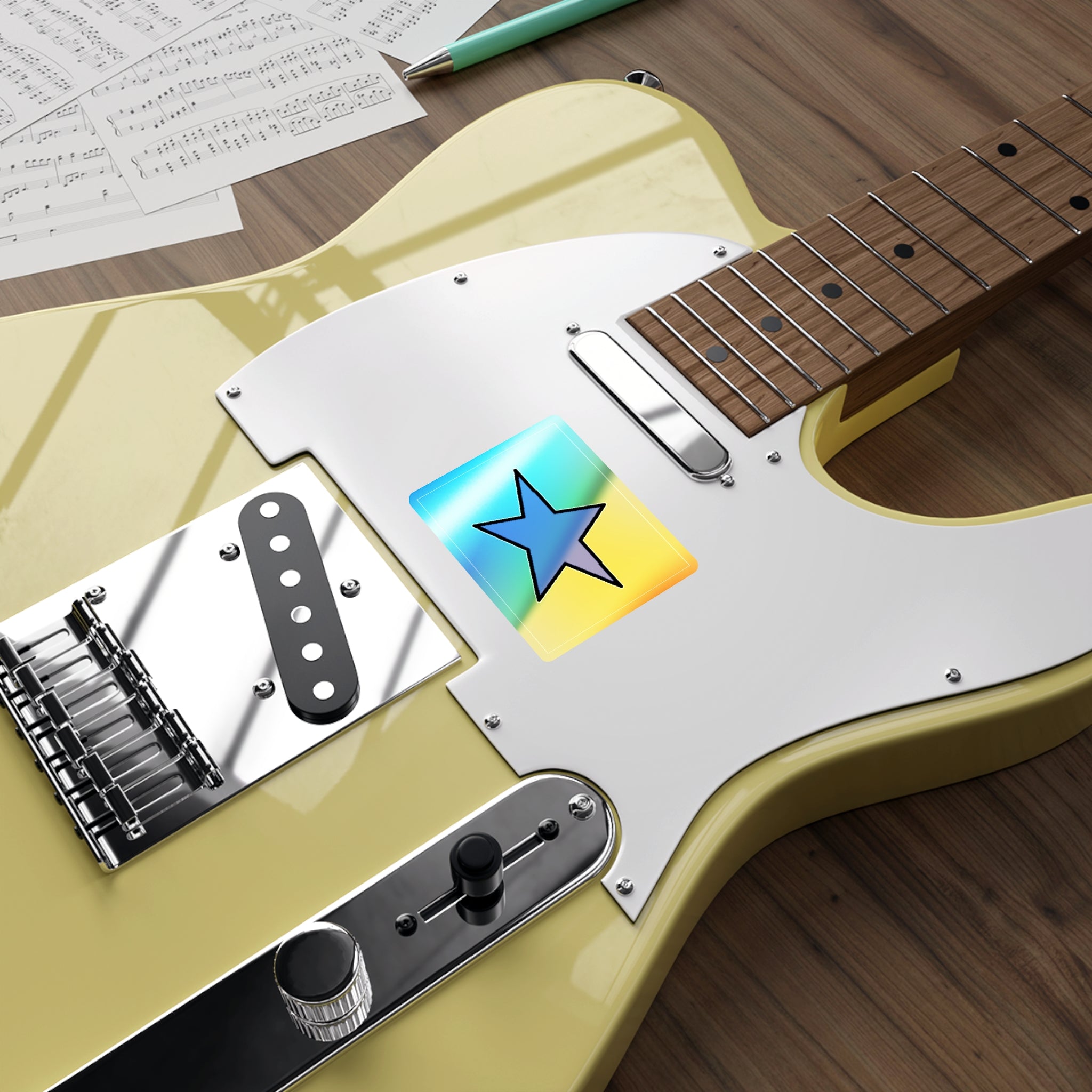 Holographic Die-cut Stickers con estrella