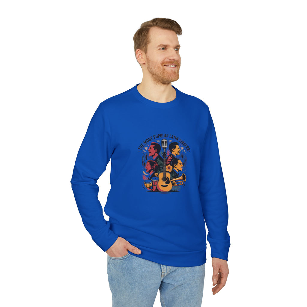 Sudadera unisex adidas de cuello redondo y forro polar