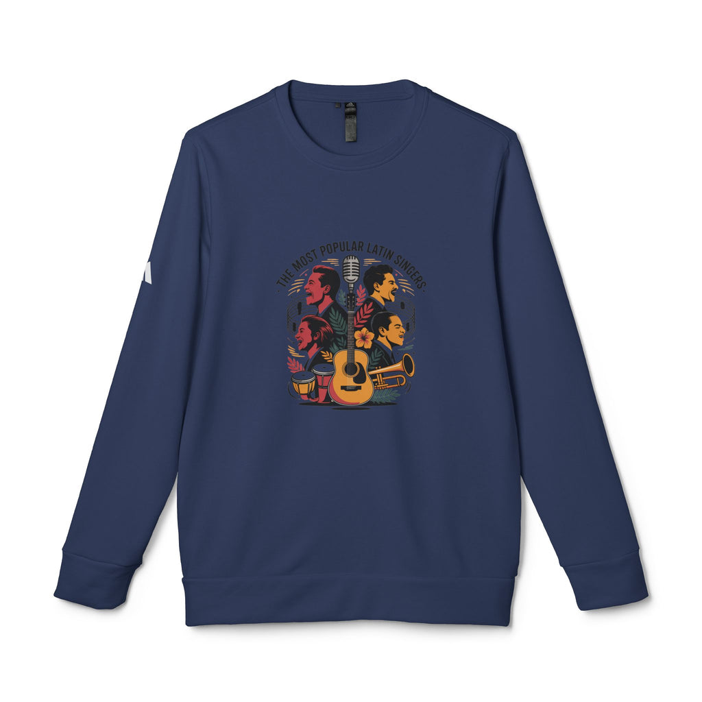 Sudadera unisex adidas de cuello redondo y forro polar