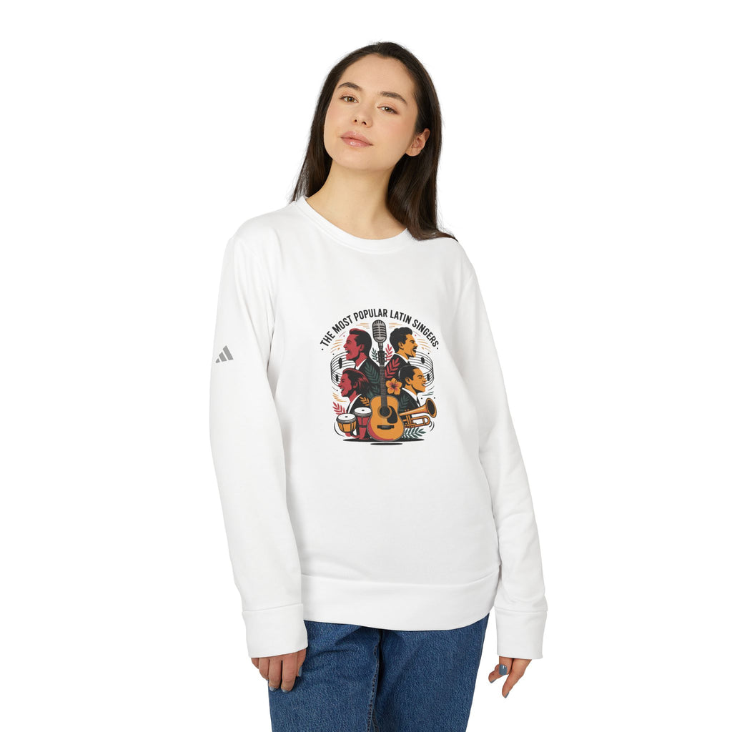 Sudadera unisex adidas de cuello redondo y forro polar