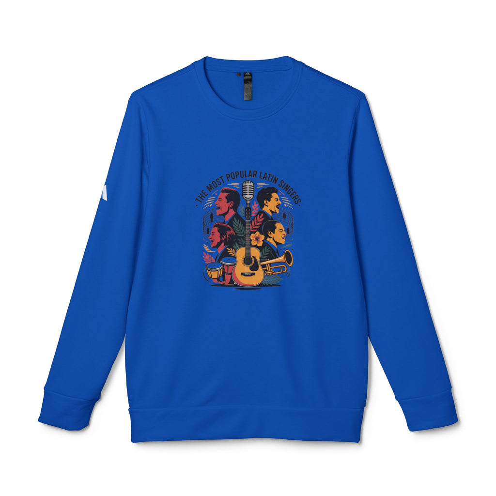 Sudadera unisex adidas de cuello redondo y forro polar