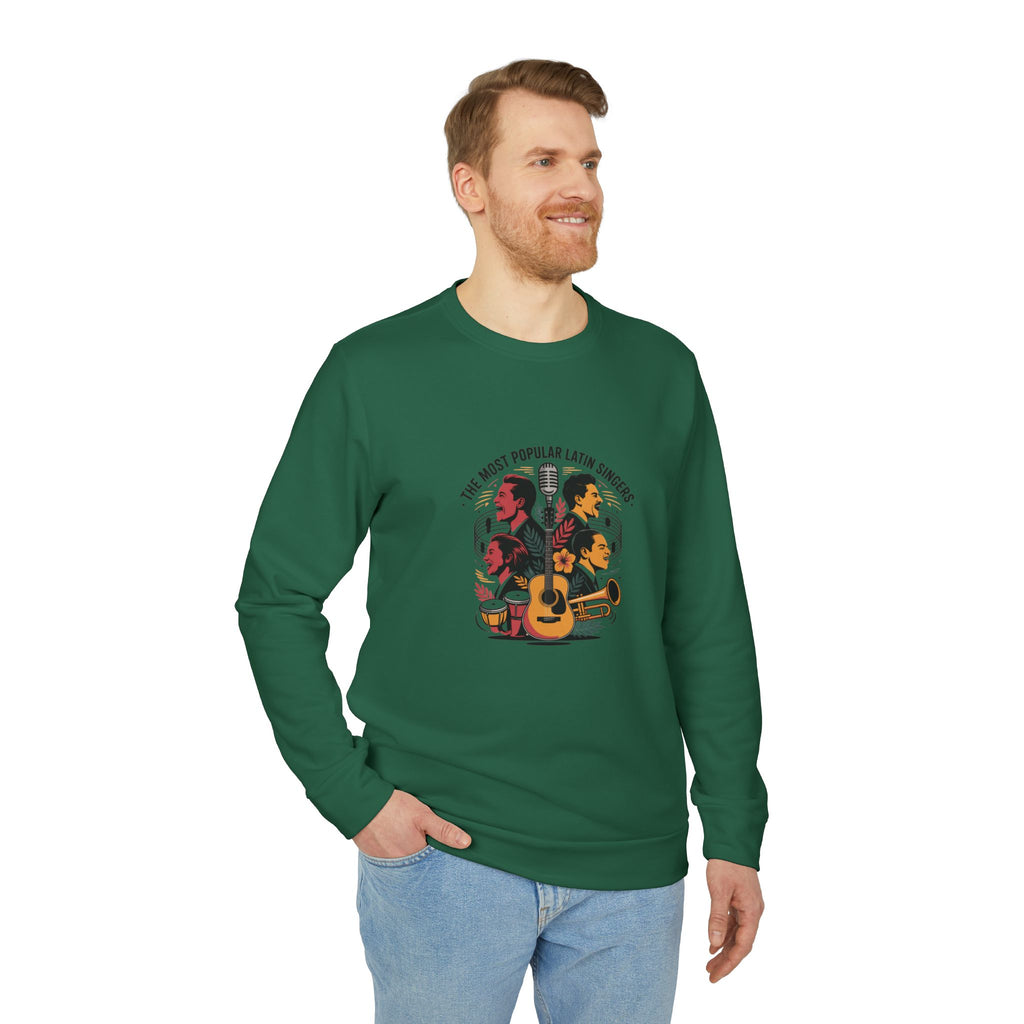 Sudadera unisex adidas de cuello redondo y forro polar