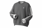 Sudadera unisex adidas de cuello redondo y forro polar